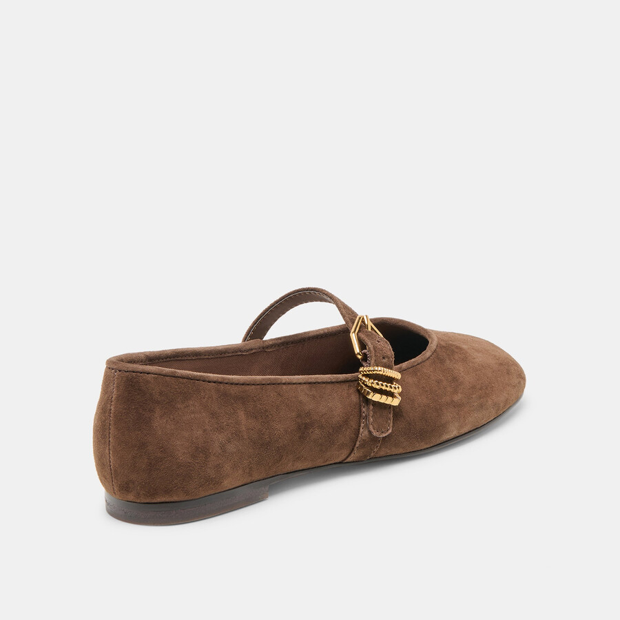 alizza ballerinas aus dunkelbraunem wildleder