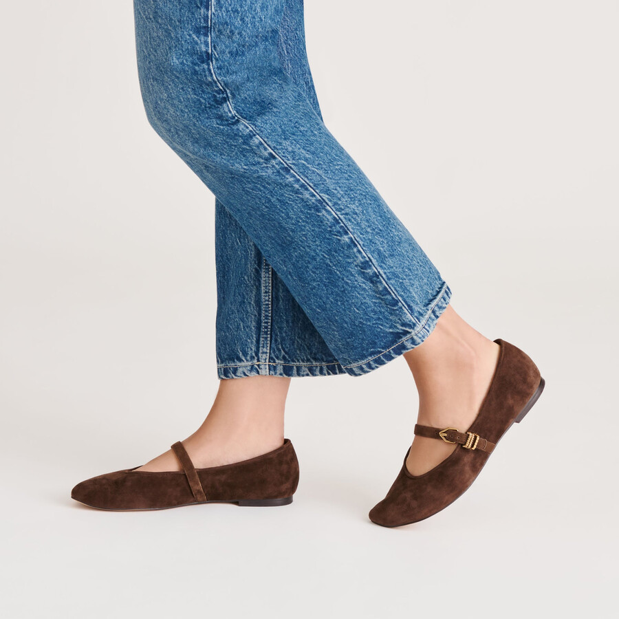 alizza ballerinas aus dunkelbraunem wildleder