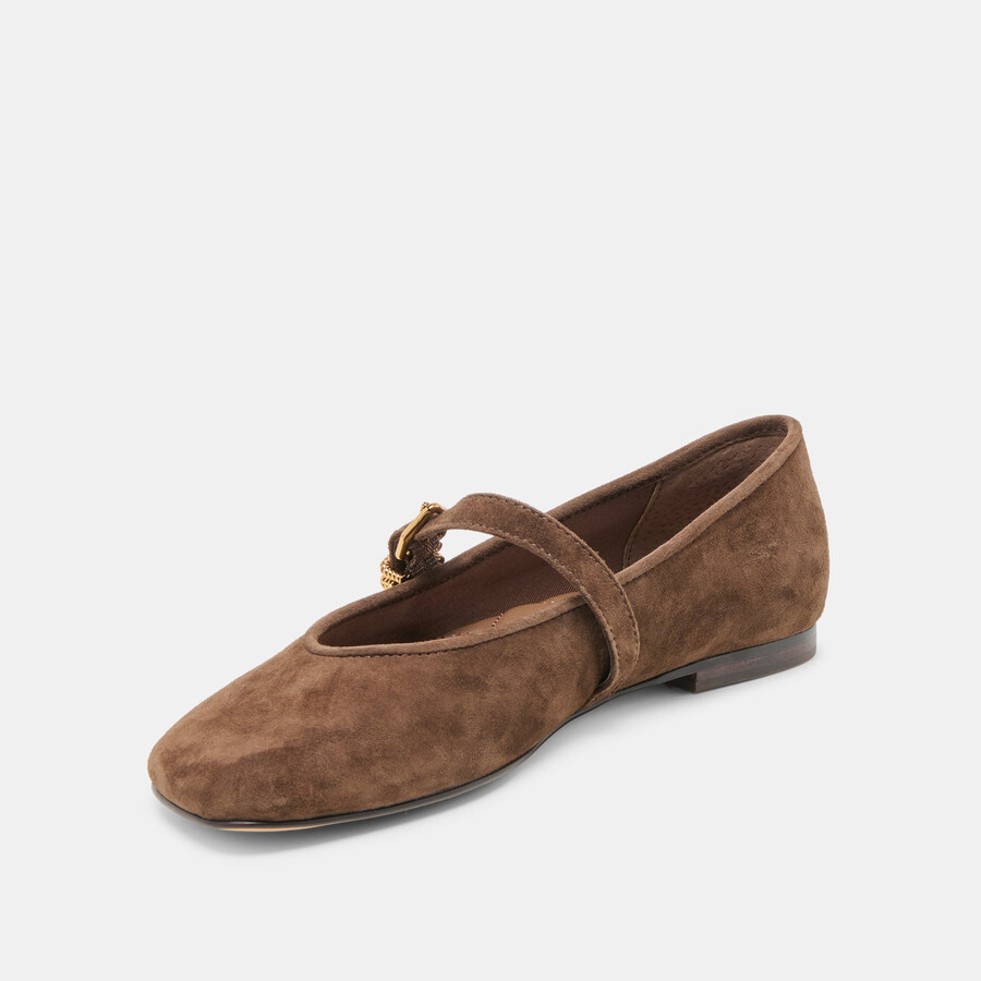 alizza ballerinas aus dunkelbraunem wildleder
