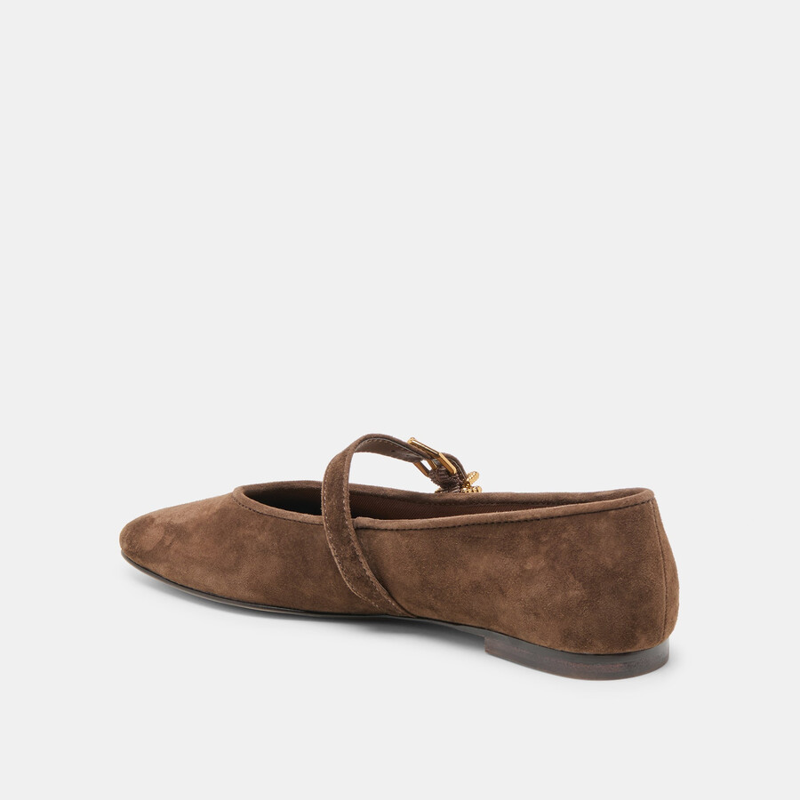 alizza ballerinas aus dunkelbraunem wildleder