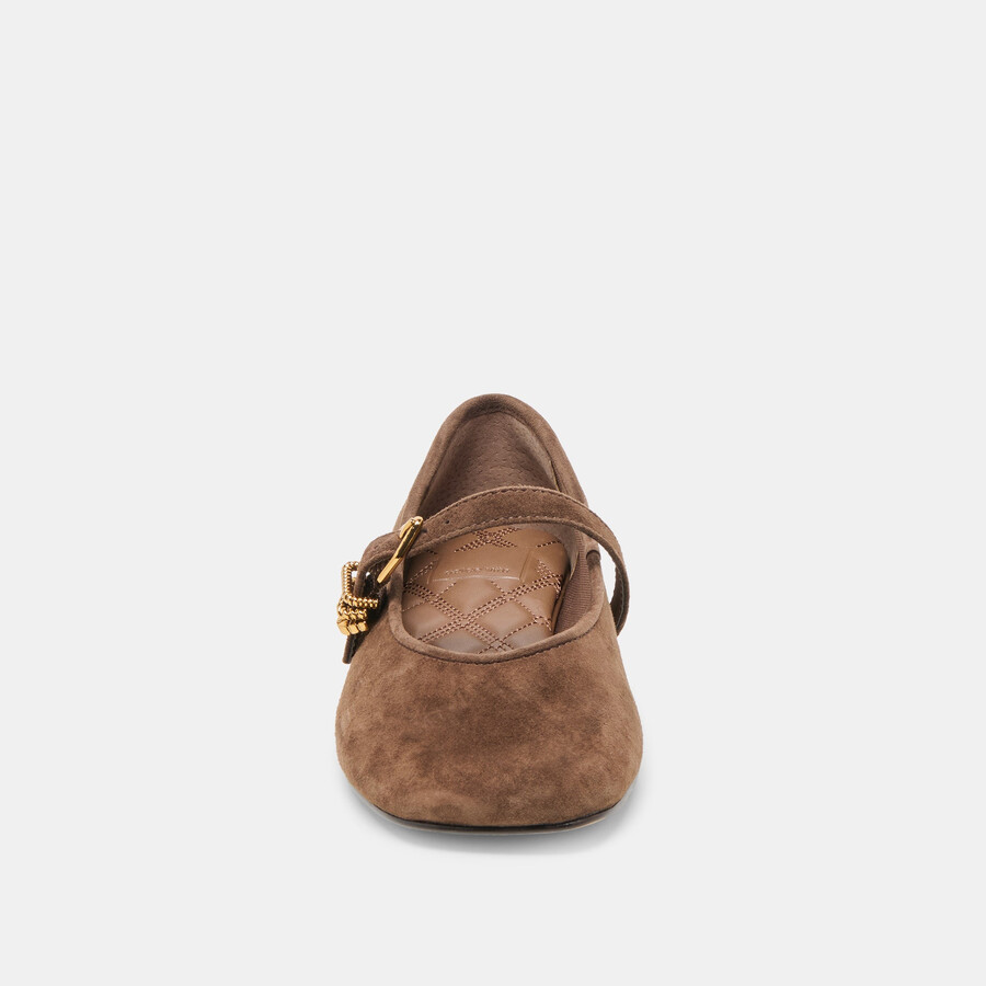 alizza ballerinas aus dunkelbraunem wildleder