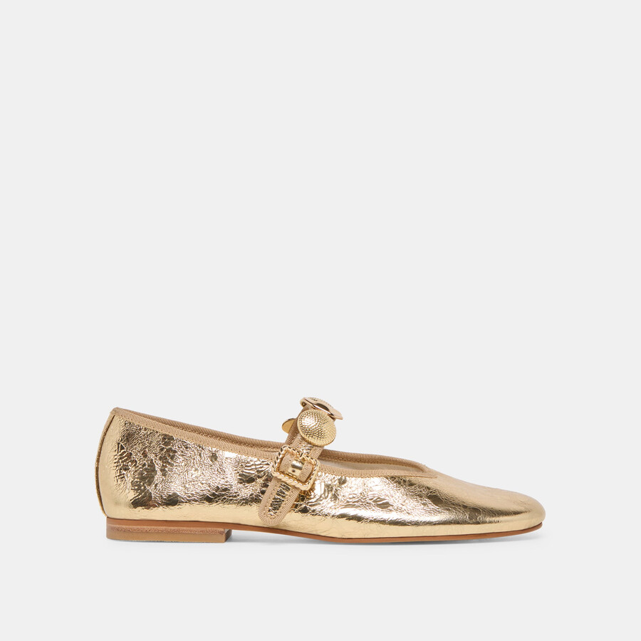 relan ballerinas goldfarbenes leder im used-look