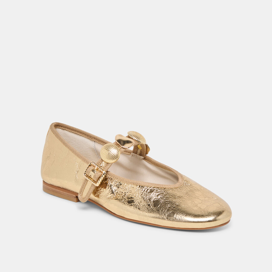 relan ballerinas goldfarbenes leder im used-look