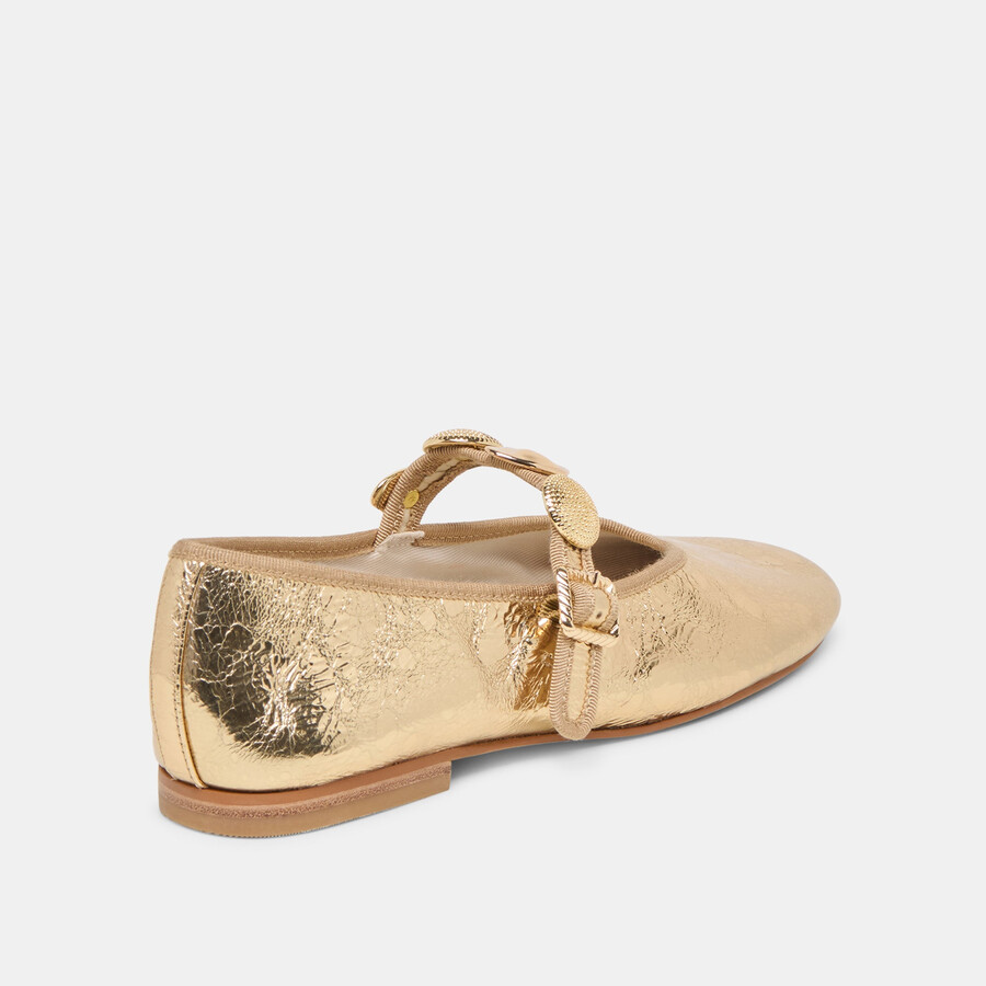 relan ballerinas goldfarbenes leder im used-look