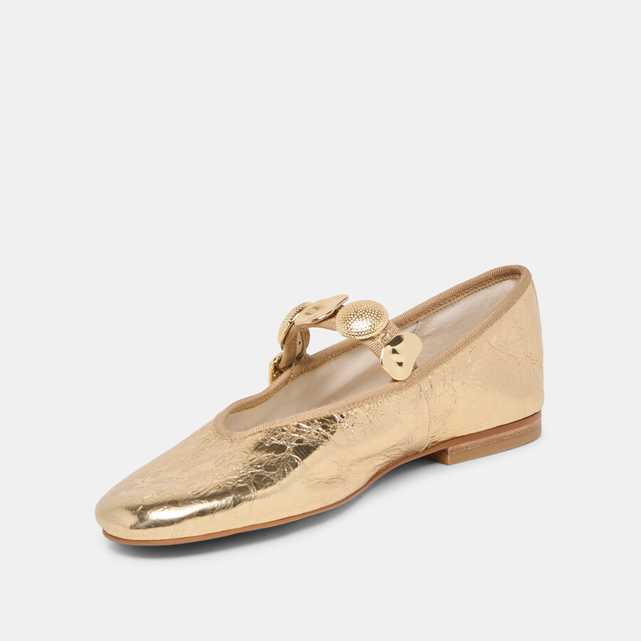 relan ballerinas goldfarbenes leder im used-look