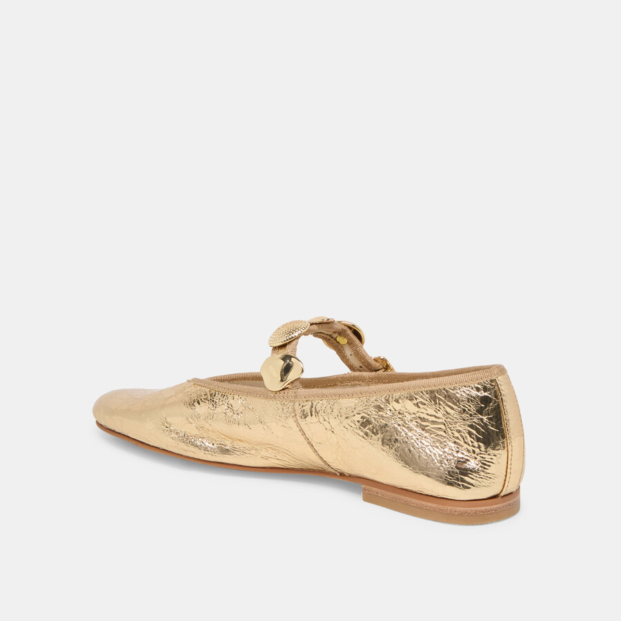 relan ballerinas goldfarbenes leder im used-look