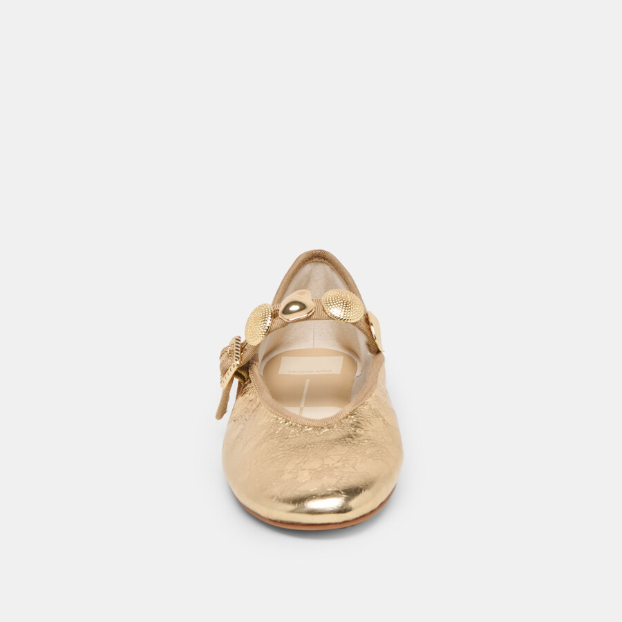relan ballerinas goldfarbenes leder im used-look