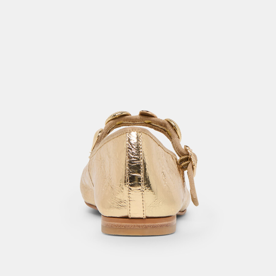 relan ballerinas goldfarbenes leder im used-look