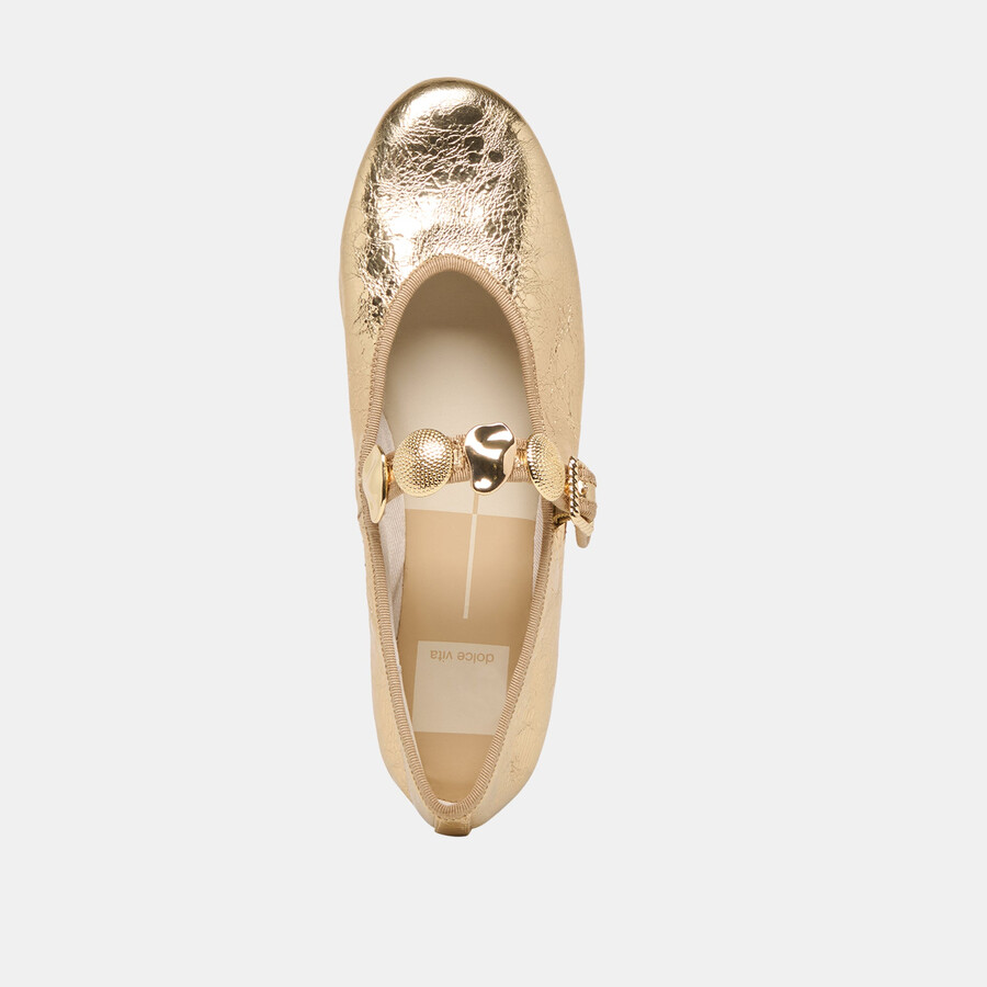 relan ballerinas goldfarbenes leder im used-look