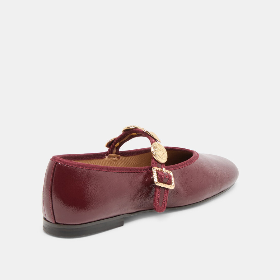 relan ballerinas aus bordeauxrotem leder