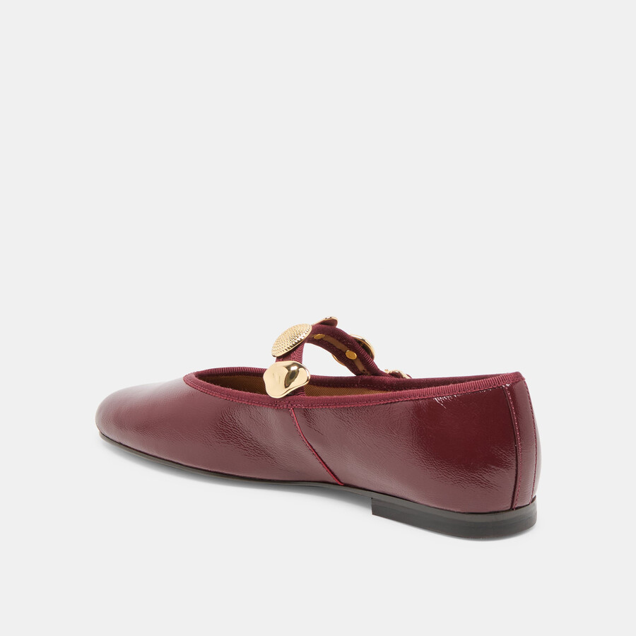 relan ballerinas aus bordeauxrotem leder