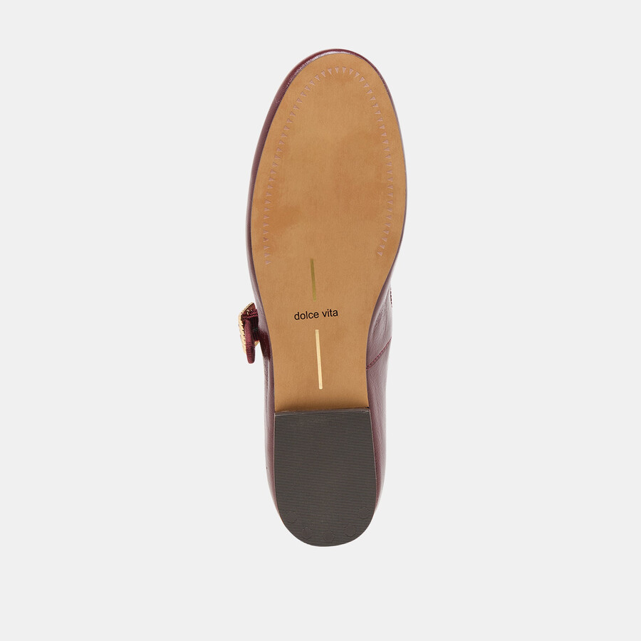 relan ballerinas aus bordeauxrotem leder
