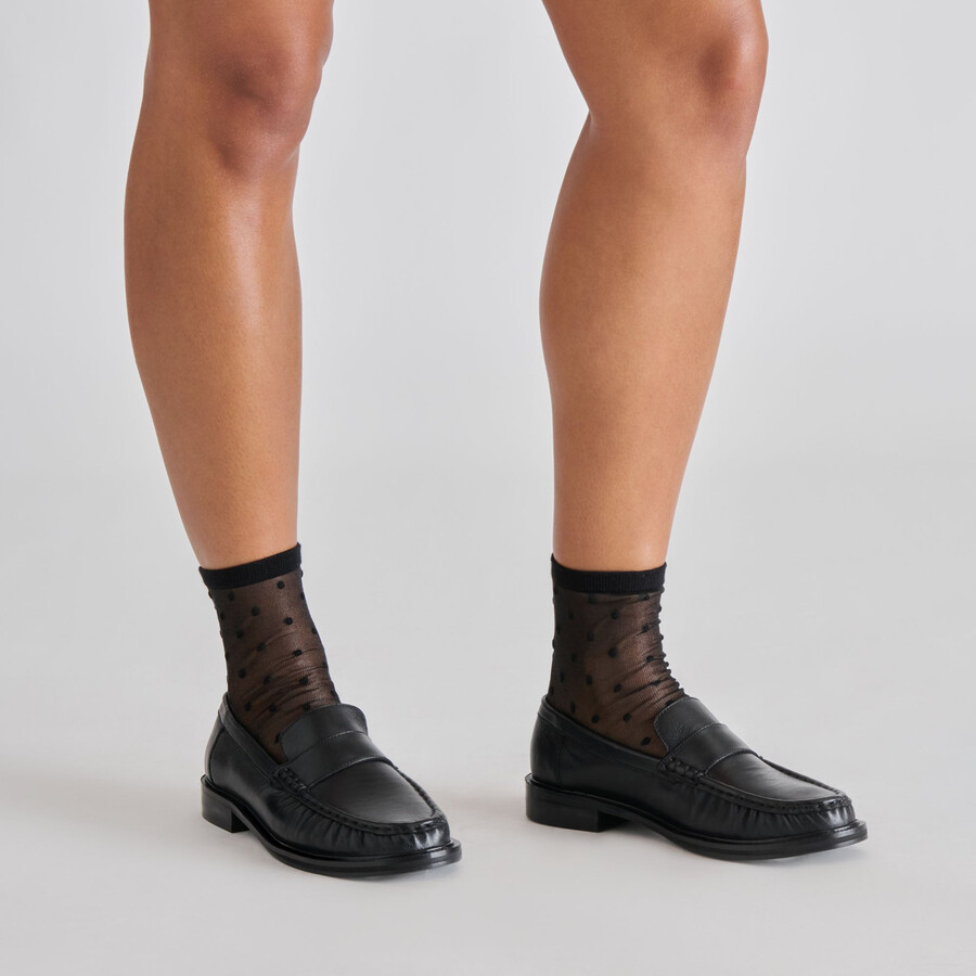 bodi loafer aus schwarzem leder