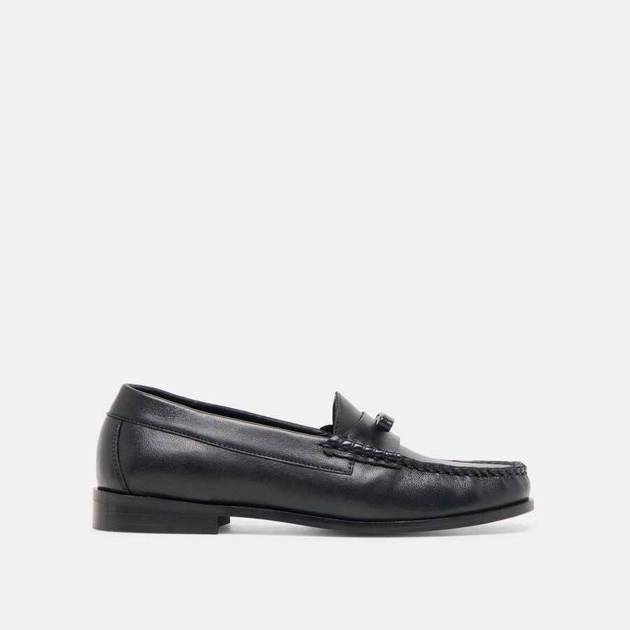 barney loafer aus schwarzem leder