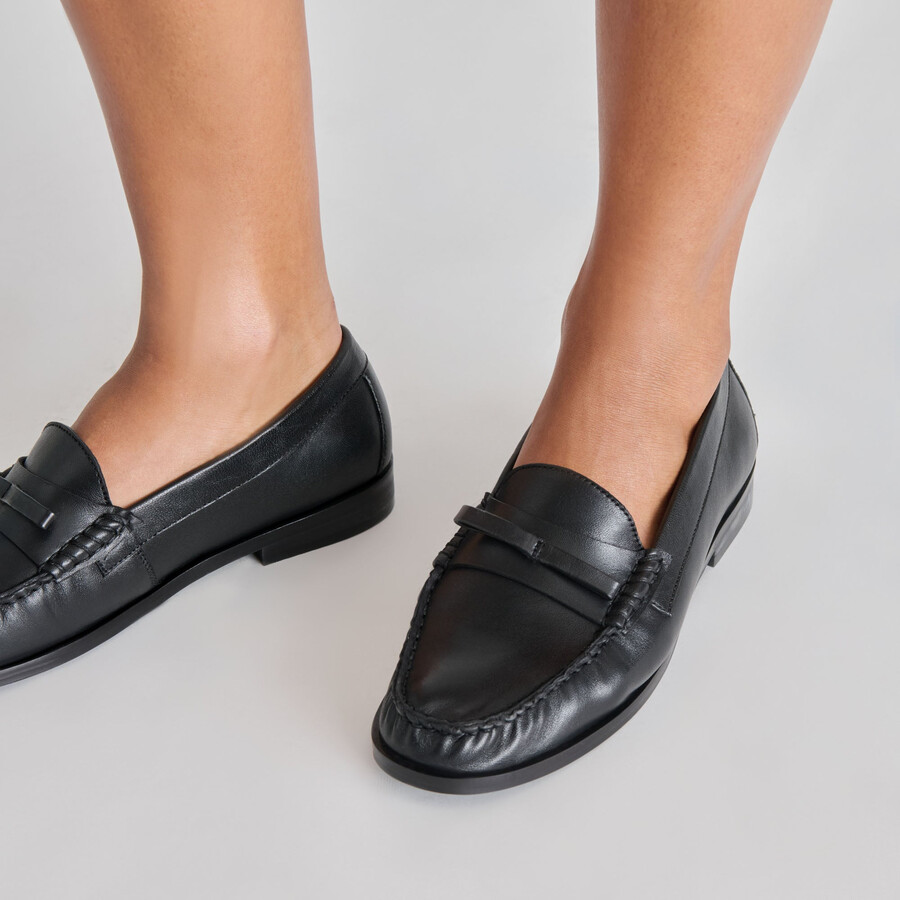 barney loafer aus schwarzem leder