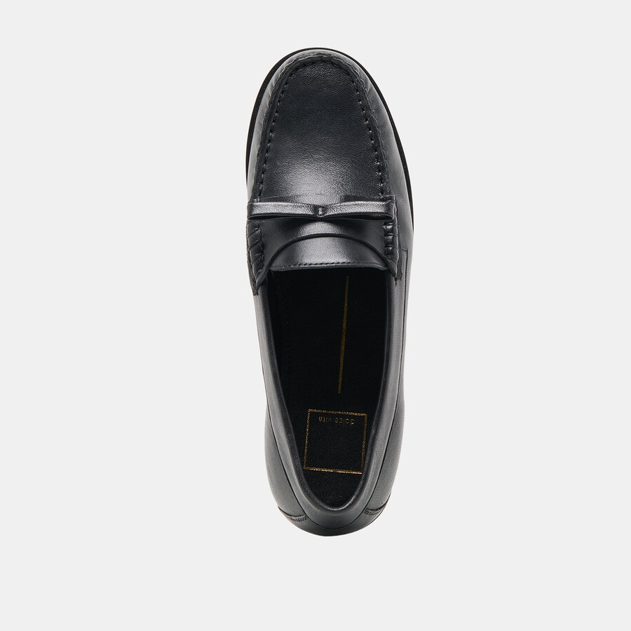 barney loafer aus schwarzem leder