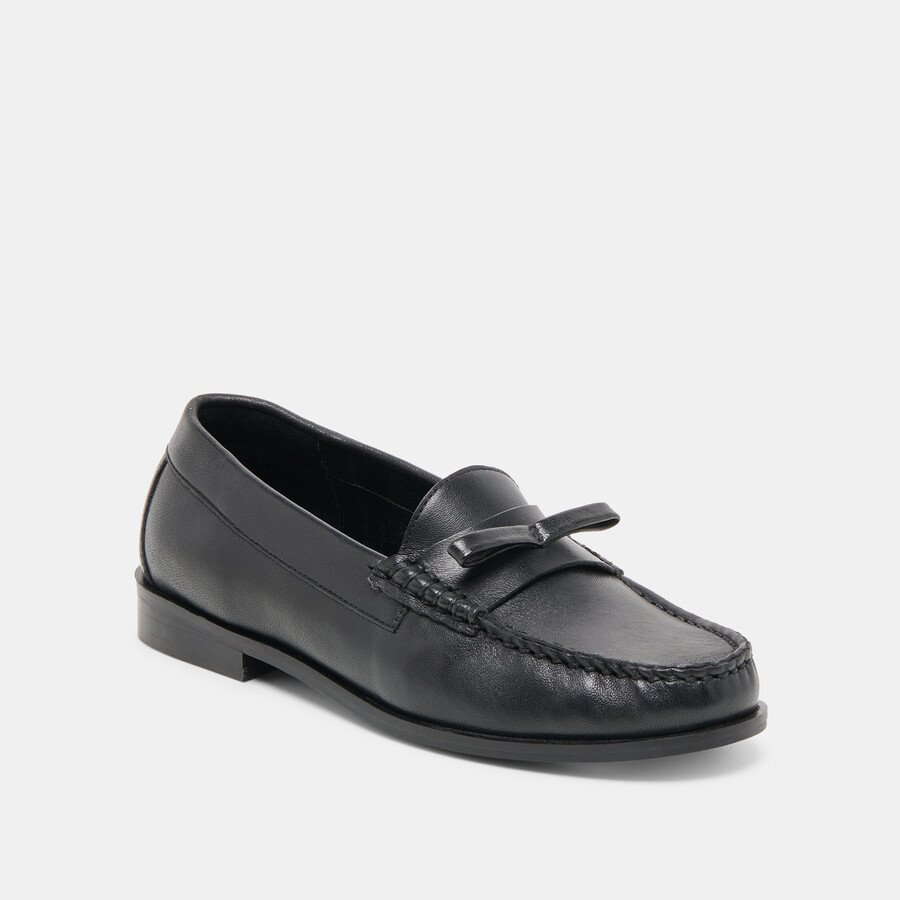 barney loafer aus schwarzem leder