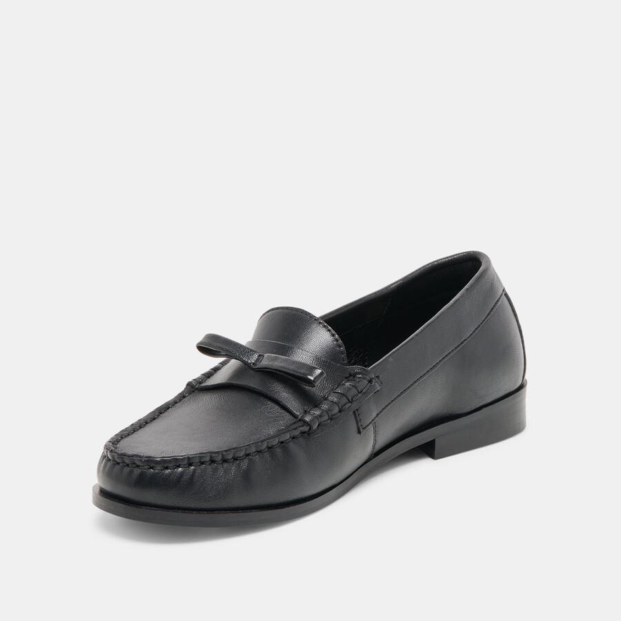 barney loafer aus schwarzem leder