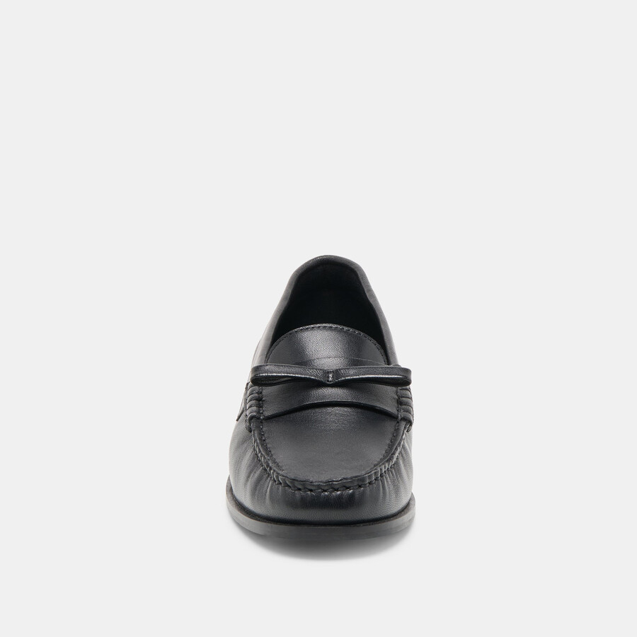 barney loafer aus schwarzem leder