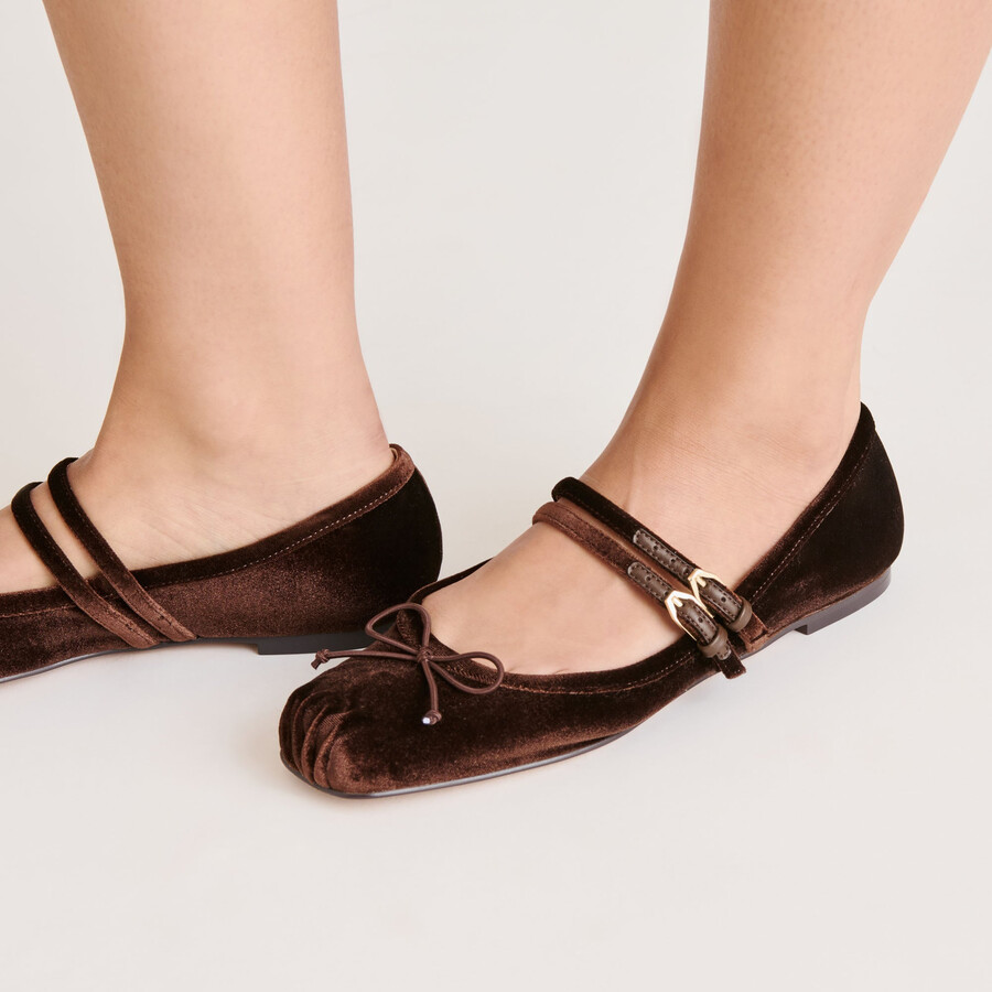 gibsen ballerinas schokoladen-samt