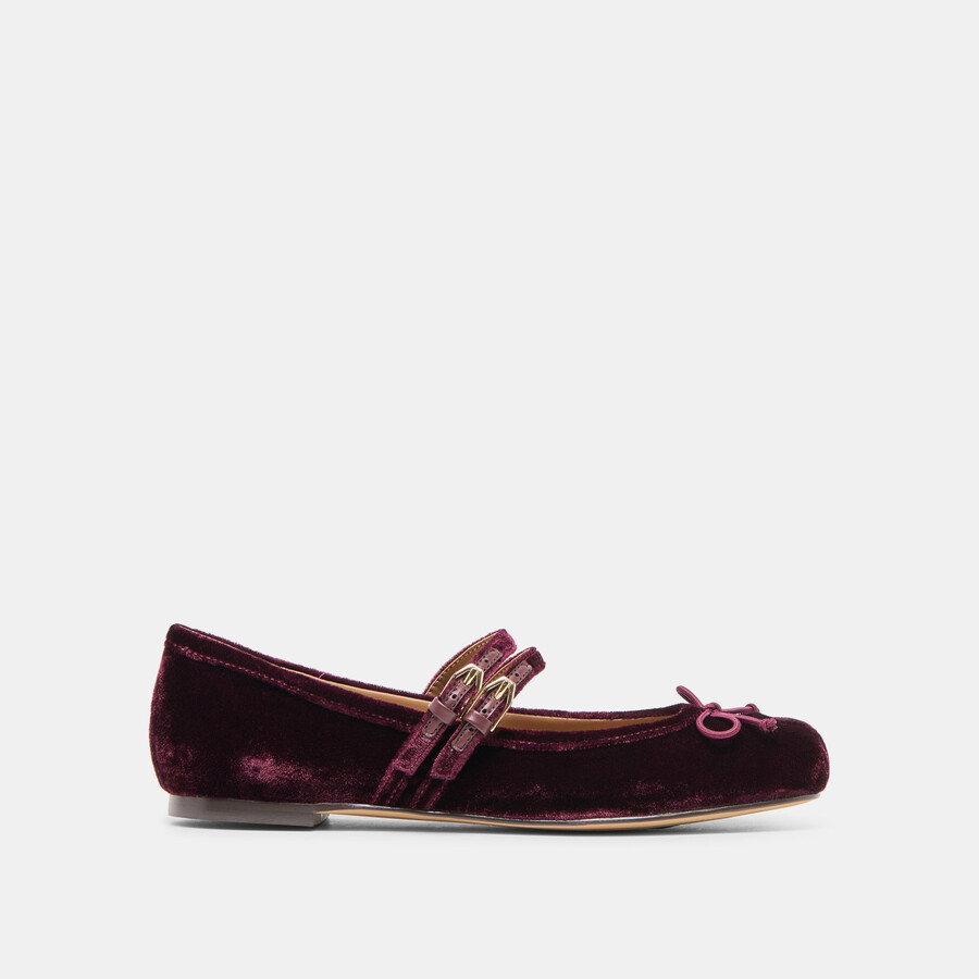 gibsen ballerinas burgunderroter samt