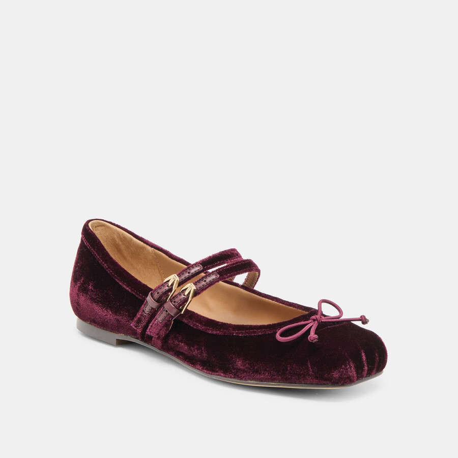 gibsen ballerinas burgunderroter samt
