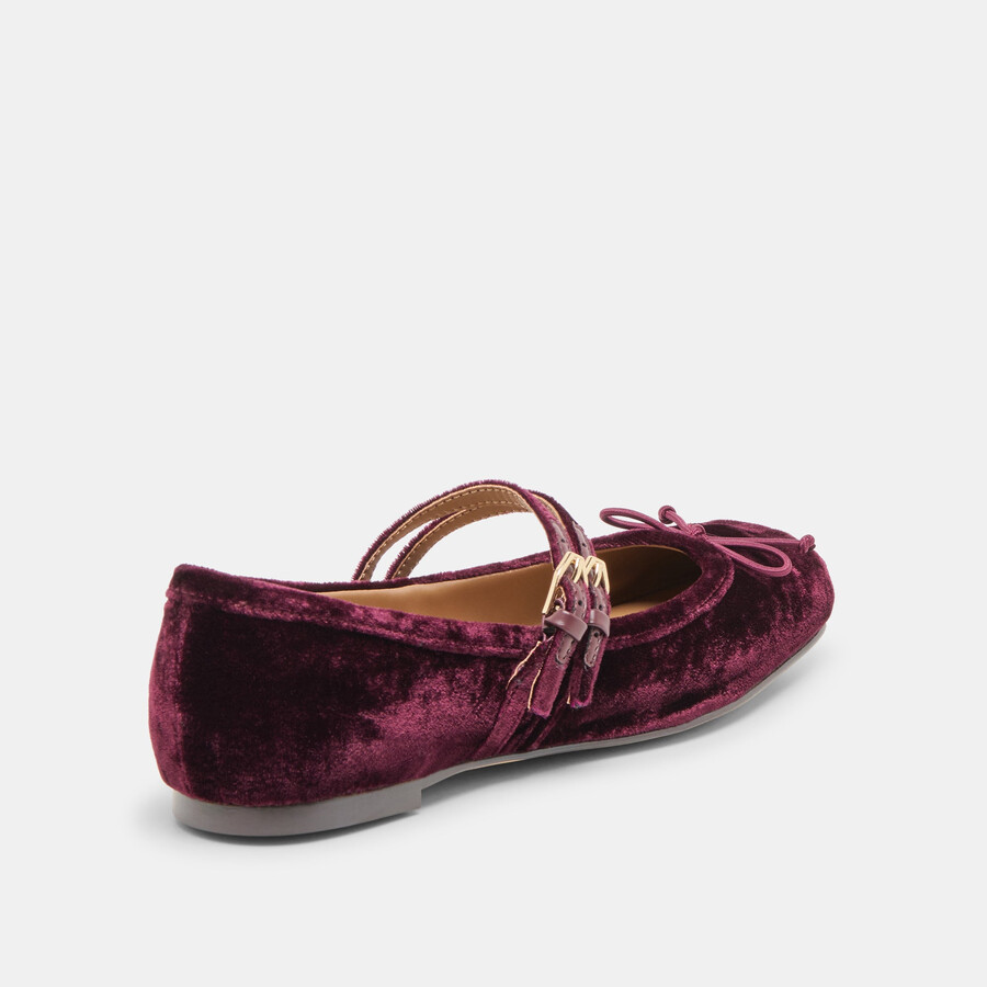 gibsen ballerinas burgunderroter samt
