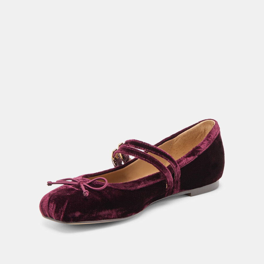 gibsen ballerinas burgunderroter samt