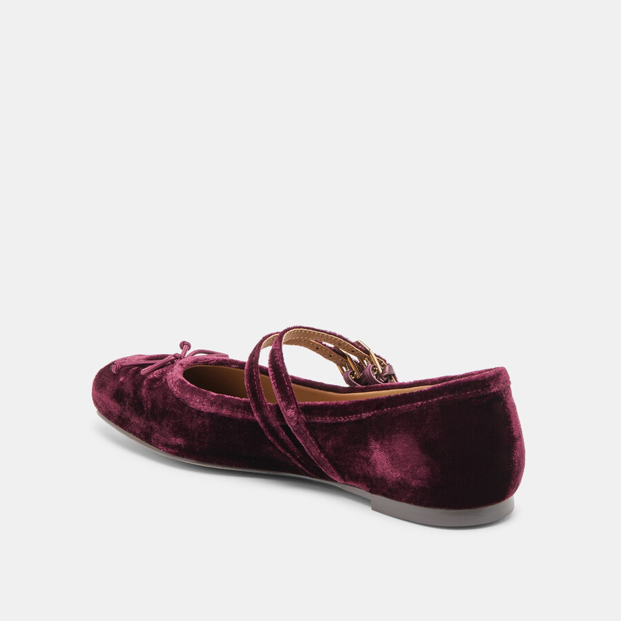gibsen ballerinas burgunderroter samt