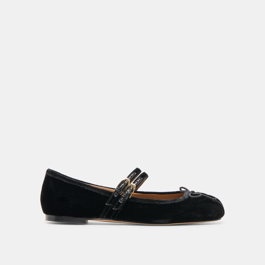gibsen ballerinas aus schwarzem samt