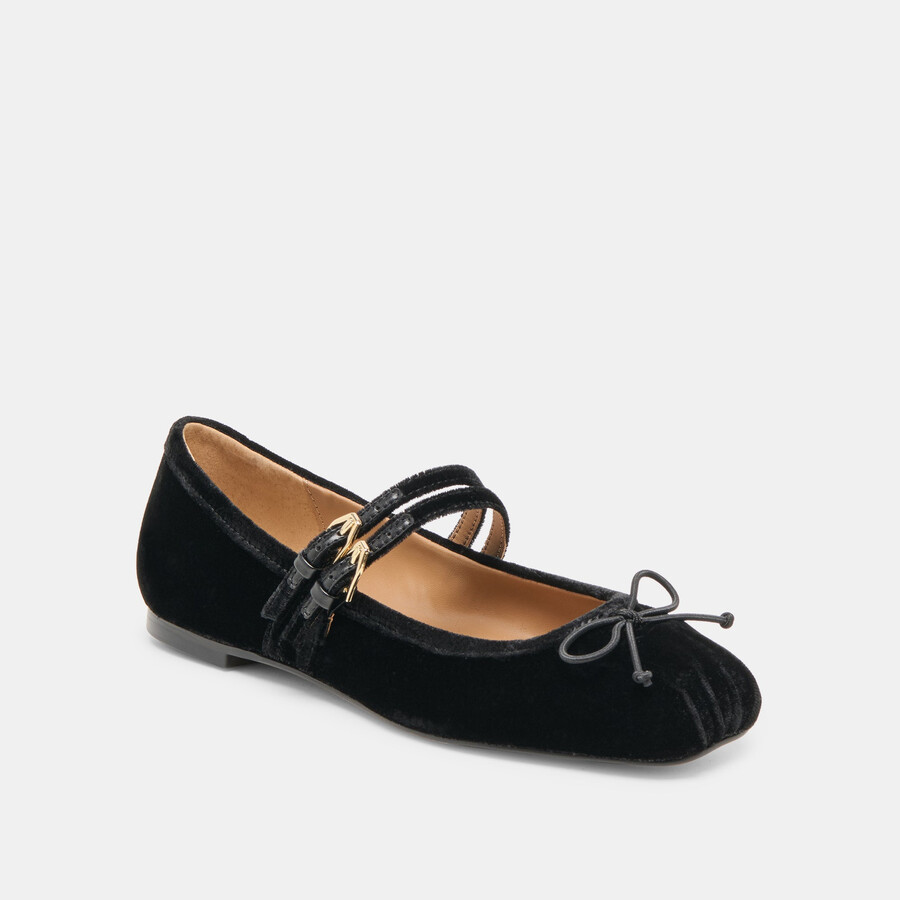 gibsen ballerinas aus schwarzem samt