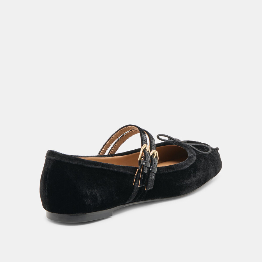 gibsen ballerinas aus schwarzem samt