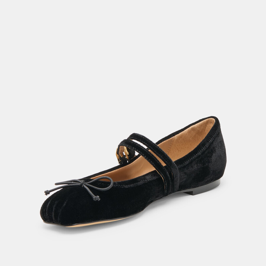 gibsen ballerinas aus schwarzem samt