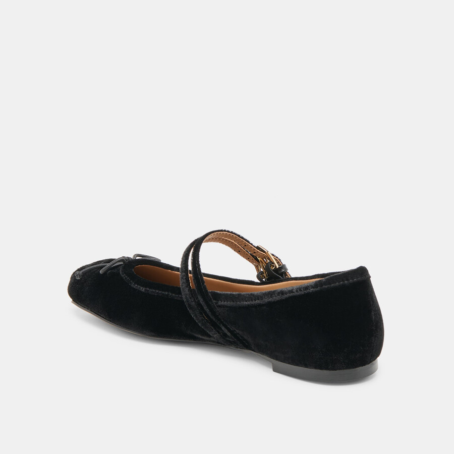 gibsen ballerinas aus schwarzem samt