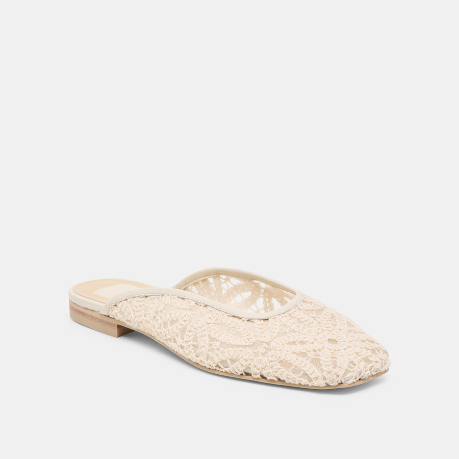 aubrie flats elfenbein makramee-netz