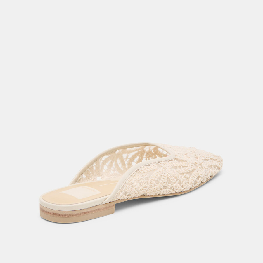 aubrie flats elfenbein makramee-netz