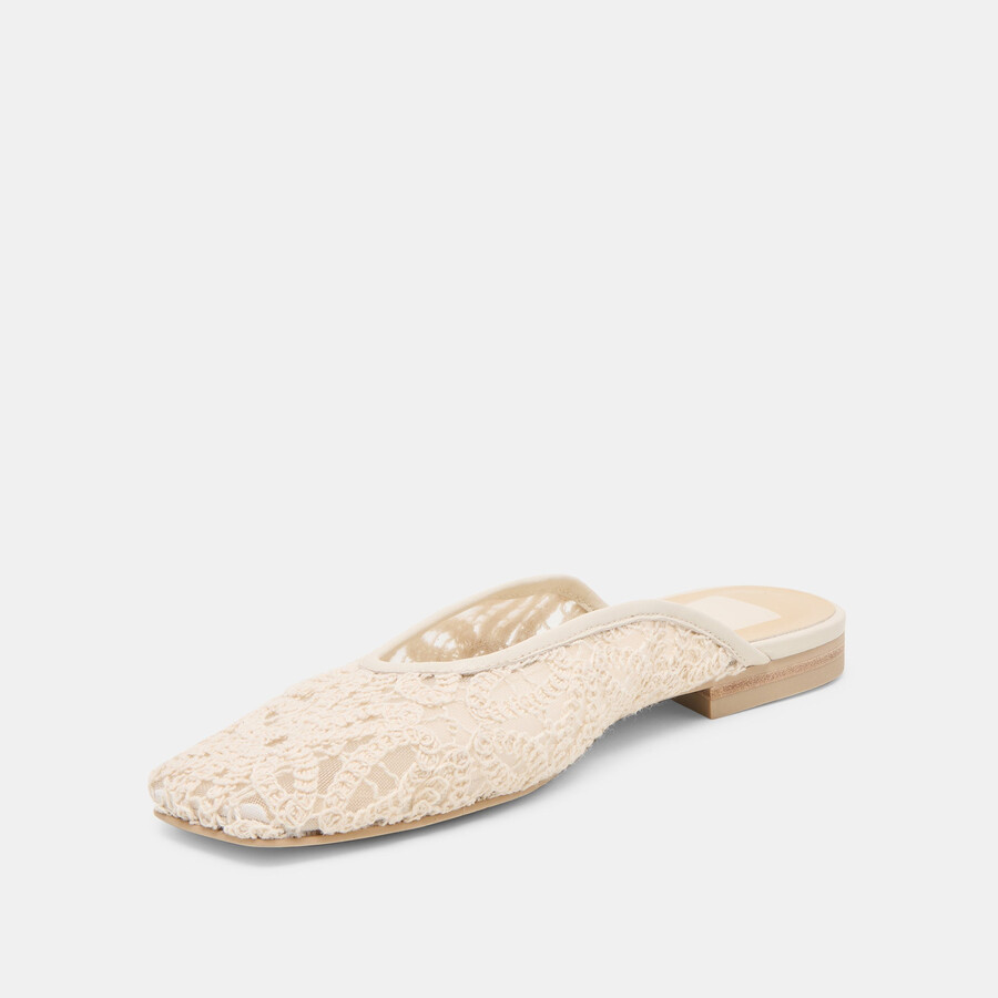aubrie flats elfenbein makramee-netz