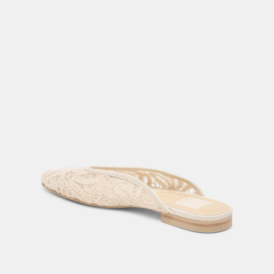 aubrie flats elfenbein makramee-netz