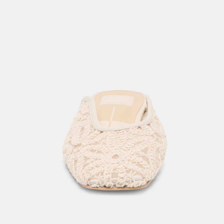 aubrie flats elfenbein makramee-netz
