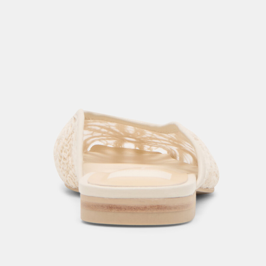 aubrie flats elfenbein makramee-netz