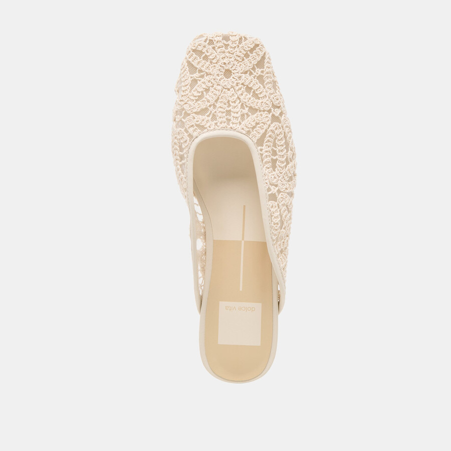 aubrie flats elfenbein makramee-netz