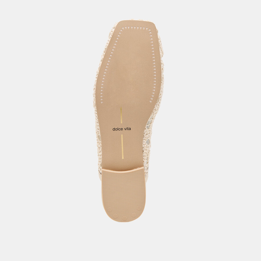 aubrie flats elfenbein makramee-netz