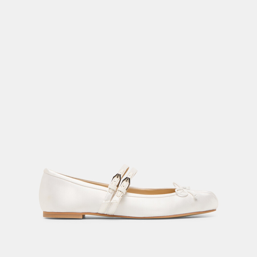 gibsen ballerinas aus echtem weiß satin