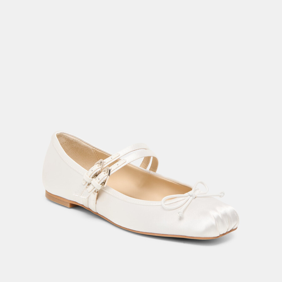 gibsen ballerinas aus echtem weiß satin
