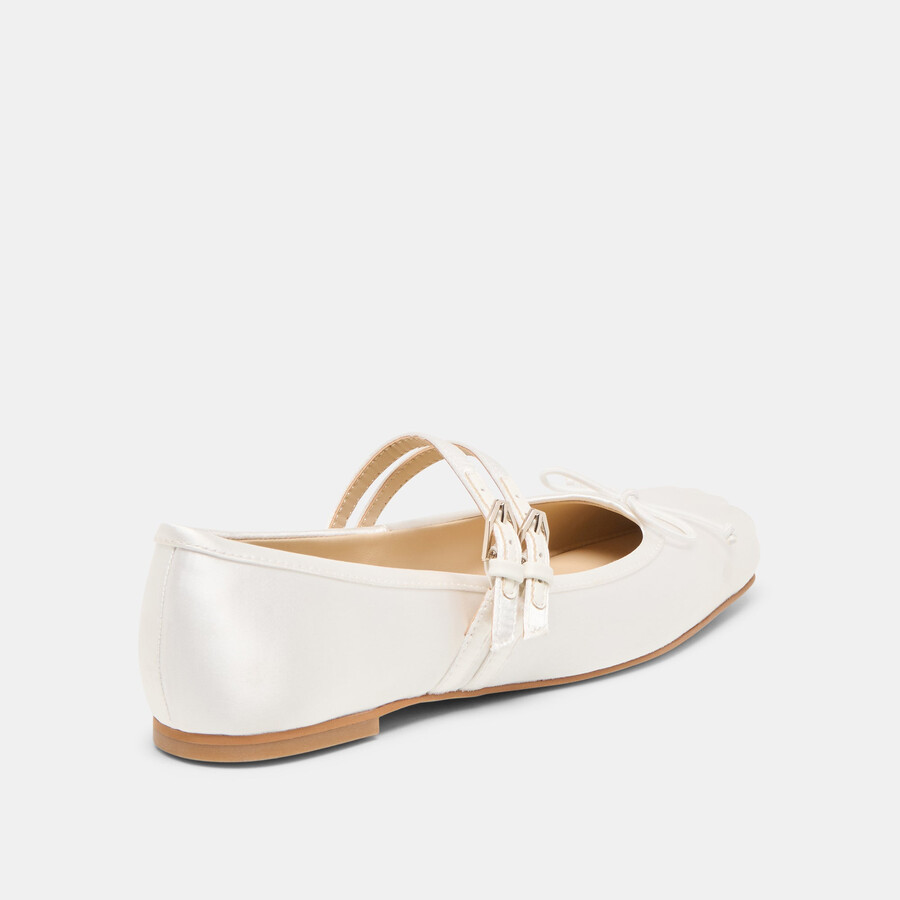 gibsen ballerinas aus echtem weiß satin