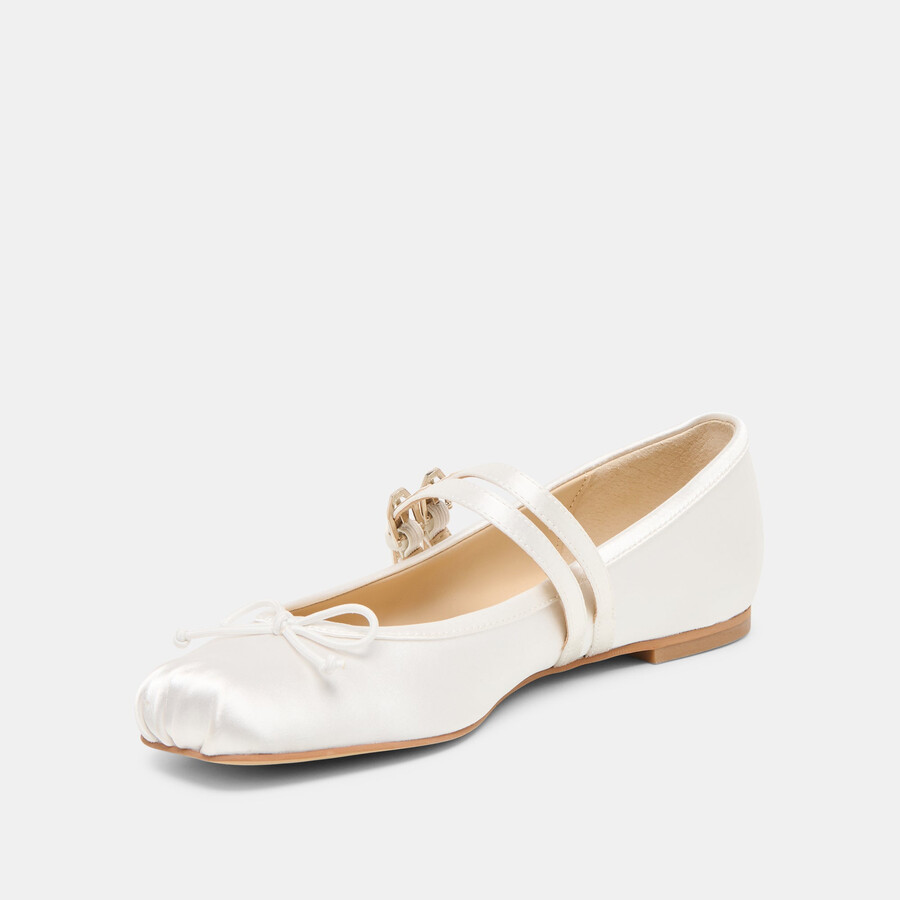gibsen ballerinas aus echtem weiß satin
