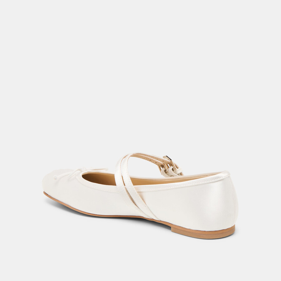 gibsen ballerinas aus echtem weiß satin