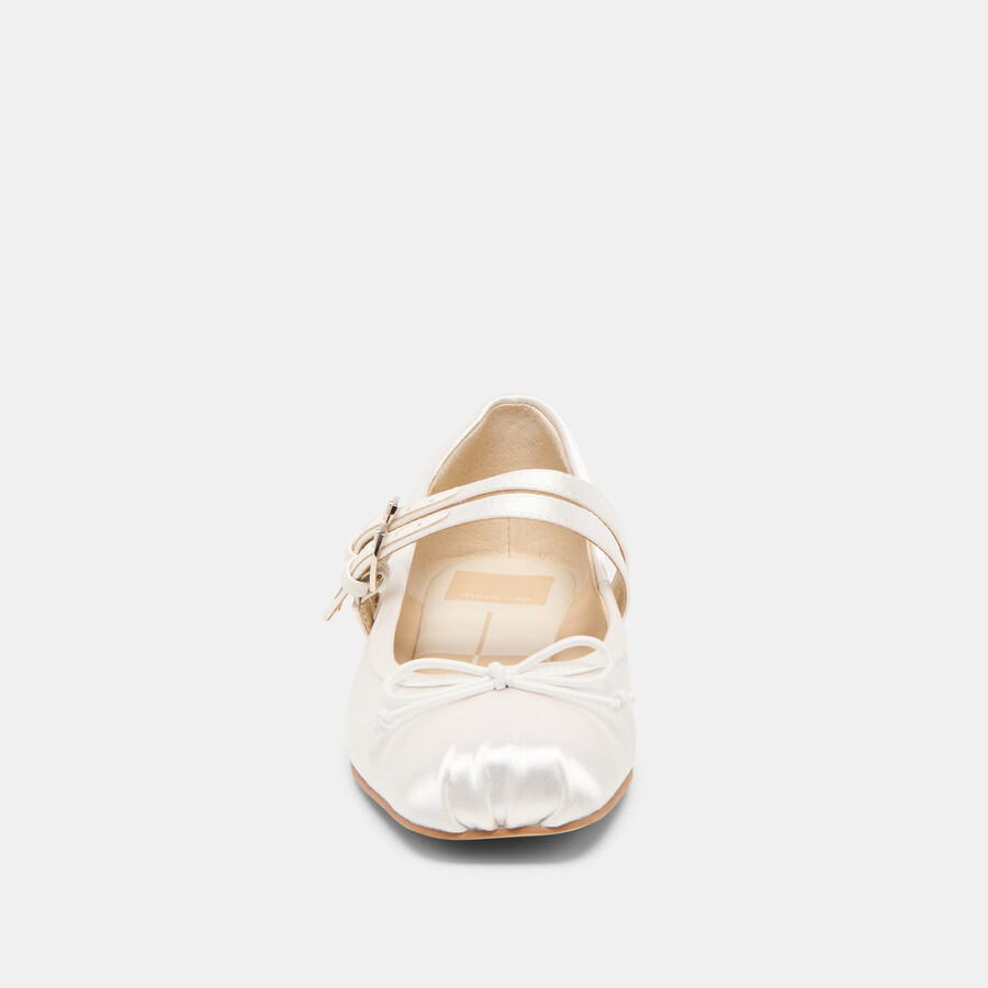 gibsen ballerinas aus echtem weiß satin