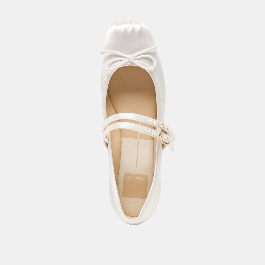 gibsen ballerinas aus echtem weiß satin