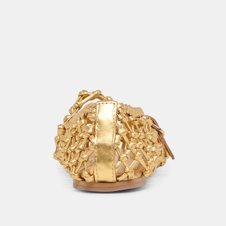clair ballerinas goldfarben gewebtes leder